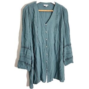 J. Jill Sea Green Textured Blouse
